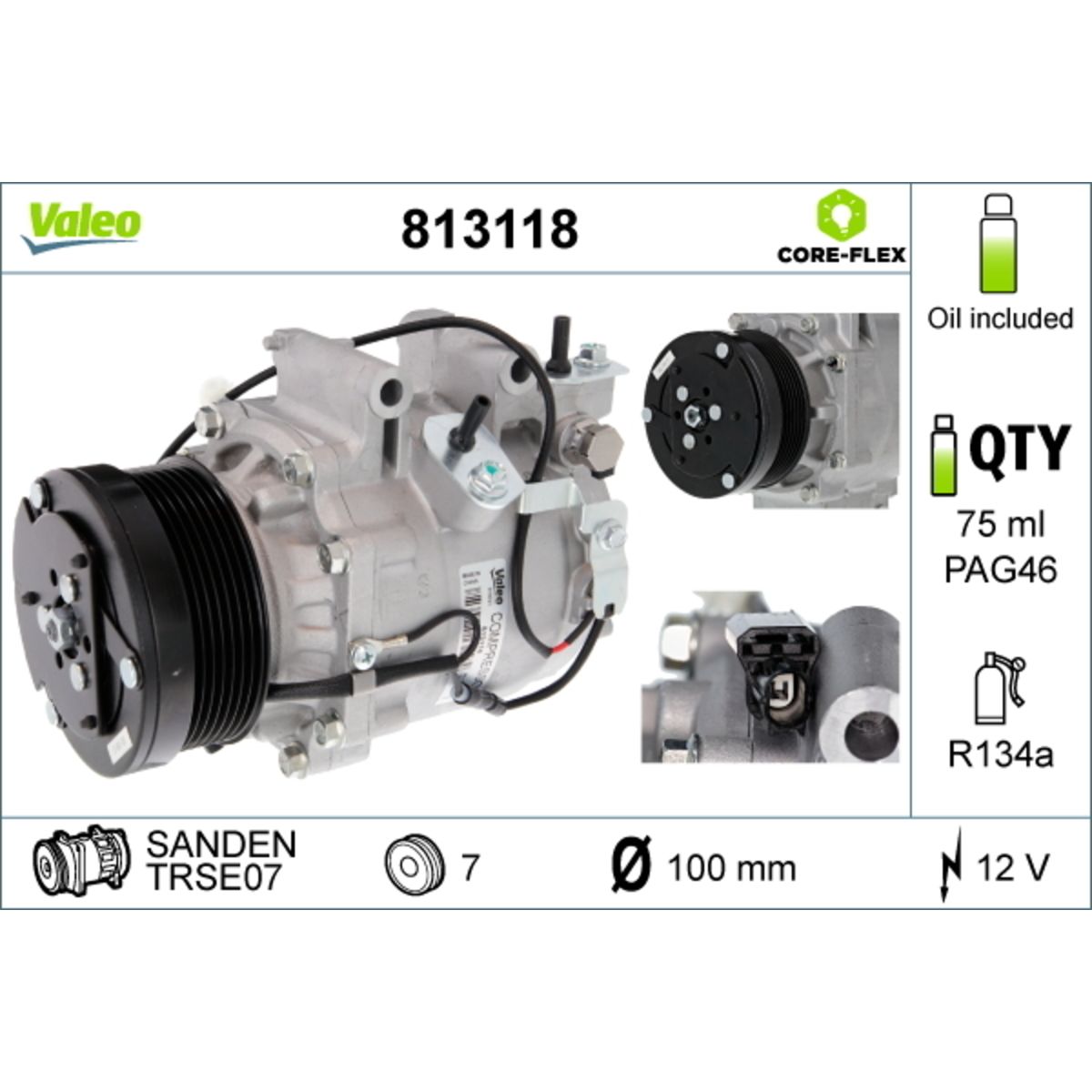 Ilmastoinnin kompressori VALEO 813118