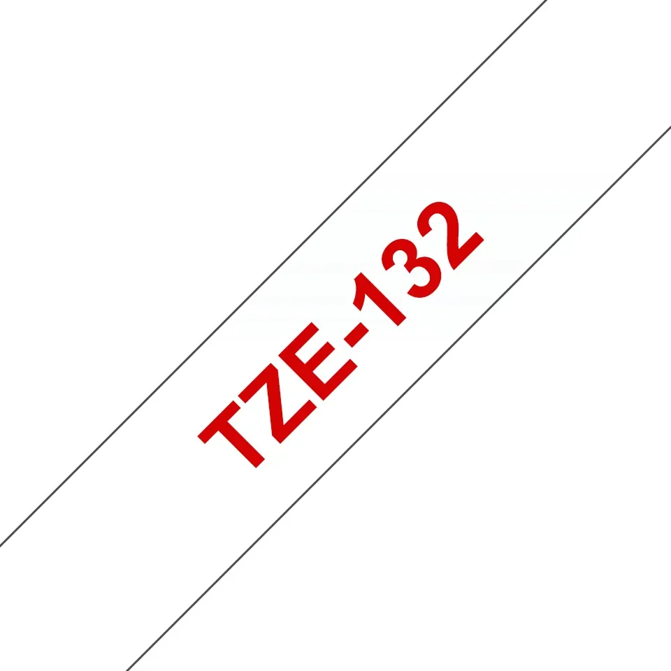 Brother Tape 12mm Tze-132 Punainen/läpinäkyvä