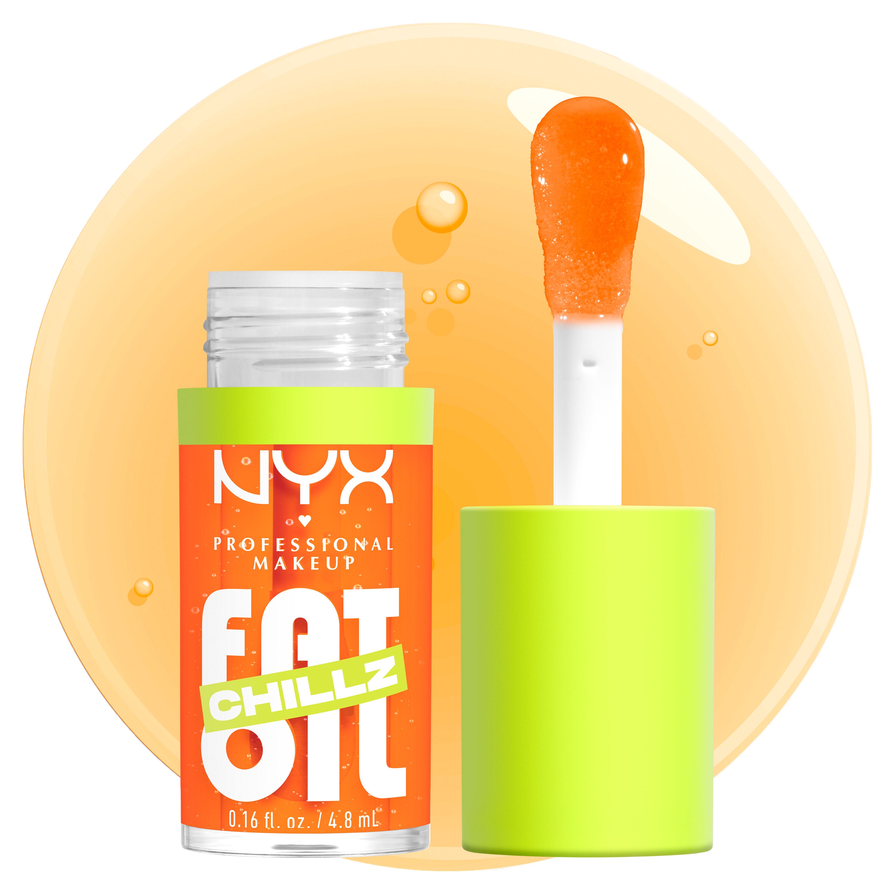 NYX Ammattimainen meikkirasva Oil Chillz huuliöljy virkistävällä värillä 4,8 ml oranssi