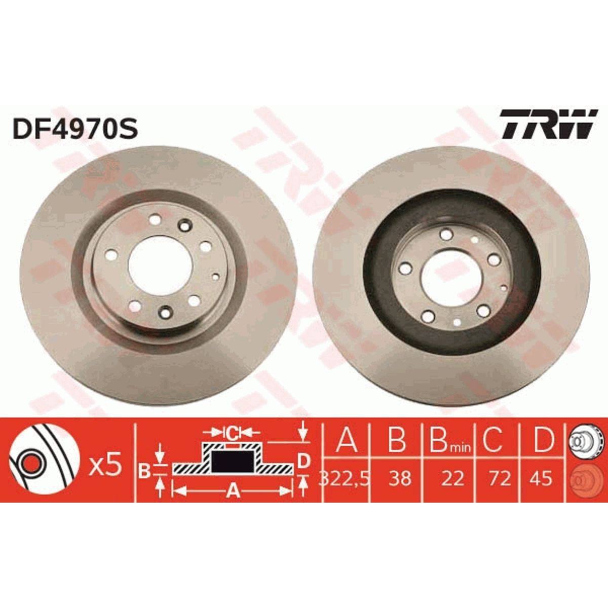 Jarrulevy TRW DF4970S