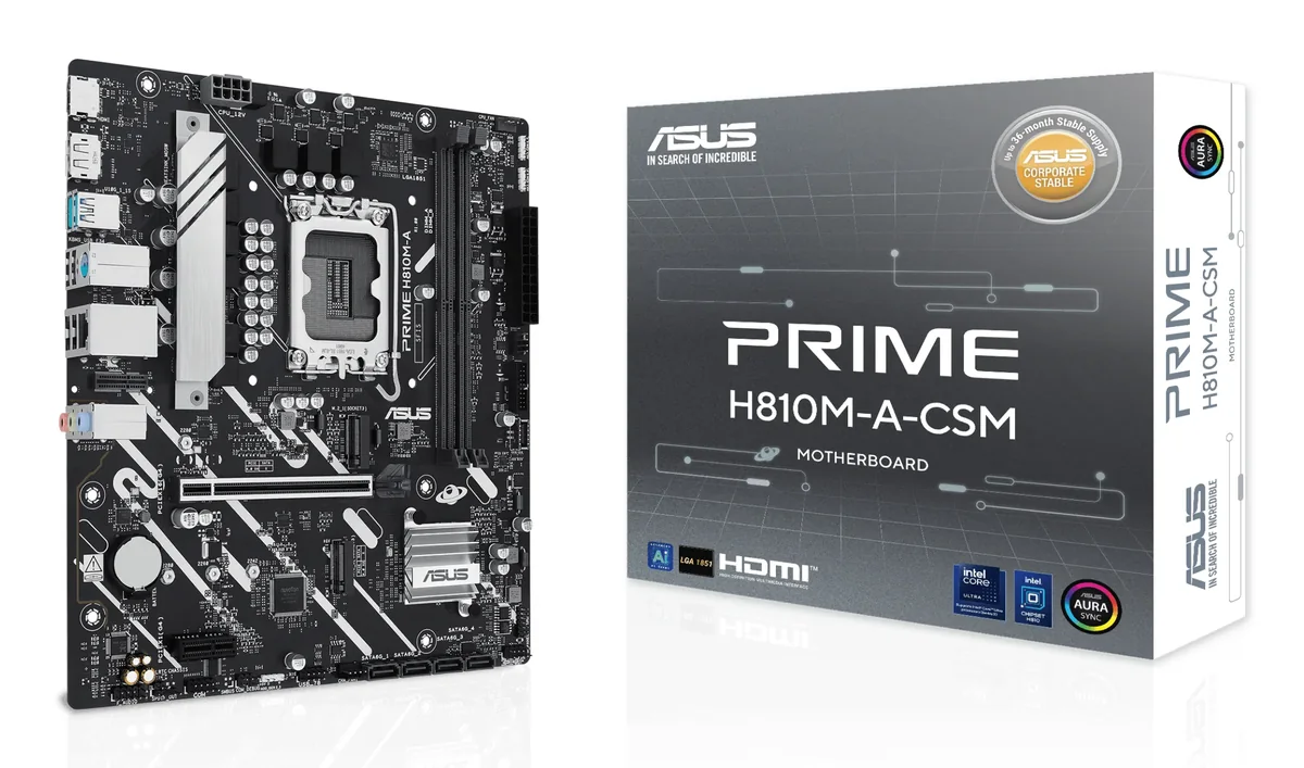 ASUS PRIME H810M-A-CSM Emolevy - Intel H810 - Intel LGA1851 - DDR5 RAM - Micro-ATX
