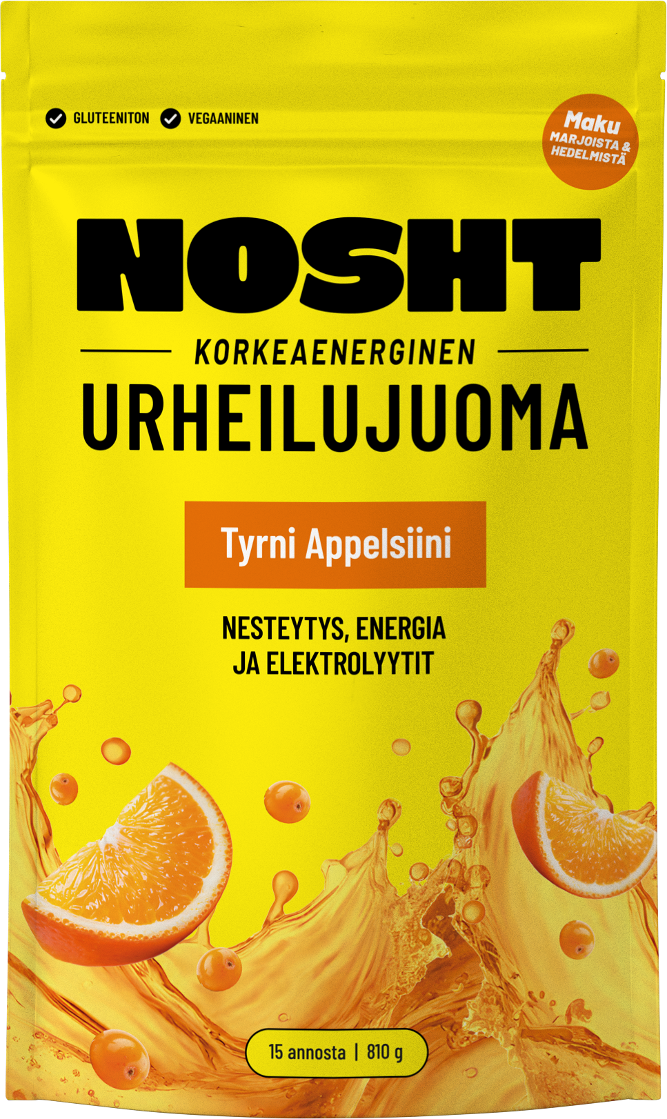 Nosht Korkeaenerginen Urheilujuoma Tyrni Appelsiini 810g