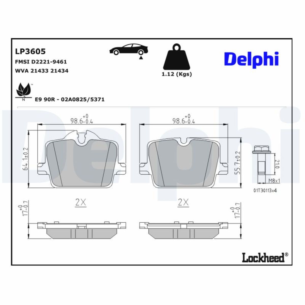 Jarrupalat, levyjarru DELPHI LP3605