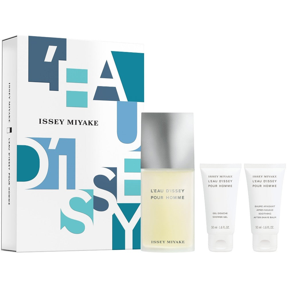 Issey Miyake L'Eau d'Issey miesten lahjasetti Eau de Toilette 125 ml + Suihkugeeli 50 ml + Partabalsami 50 ml