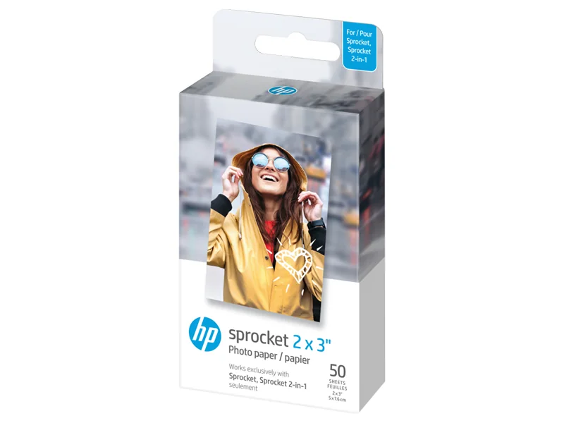 HP ZINK-paperin sprocket Luna 50 pakkaus 2x3 tuumaa.