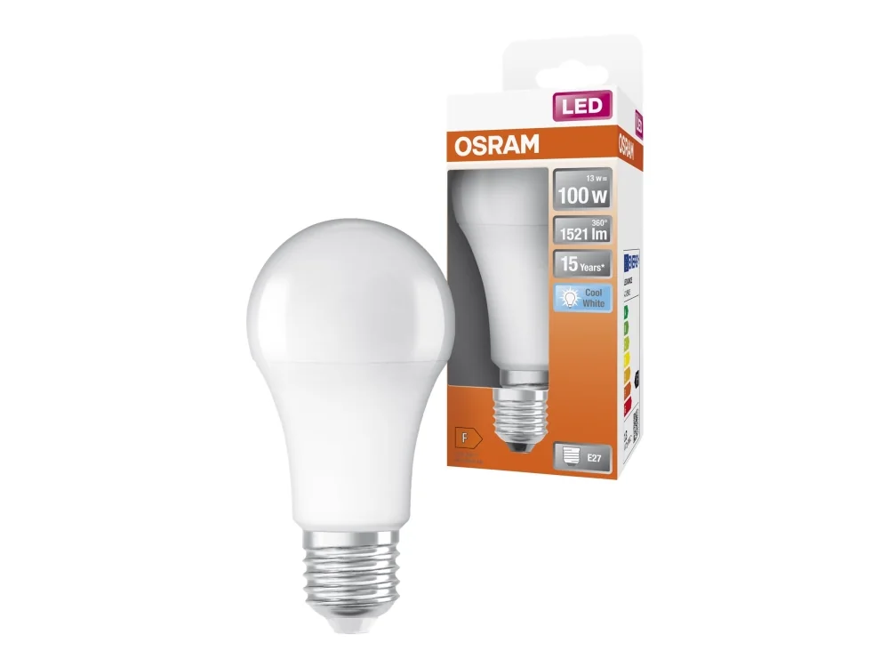 OSRAM 4058075304253 LED (RGB) lamppu EEK F (A - G) E27 polttimon muoto 14 W = 100 W Kylmänvalkoinen (Ø x L) 60 mm x 120 mm 1 kpl 1 kpl