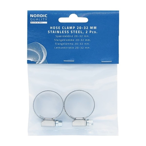 Nordic Quality Hose Clamp 20-32 mm Stainless Steel 2 pcs.