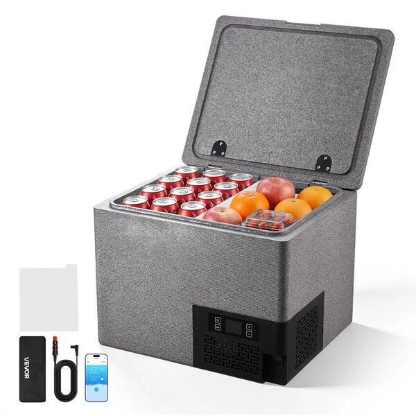 VEVOR 12 Volt Refrigerator, 42.3 QT/ 40L Car Fridge, Portable Ultra-Light EPP Freezer, APP Control Electric Compressor, 12V/24V DC, -10°C to 10°C, for Truck Van RV SUV Boat Travel Camping