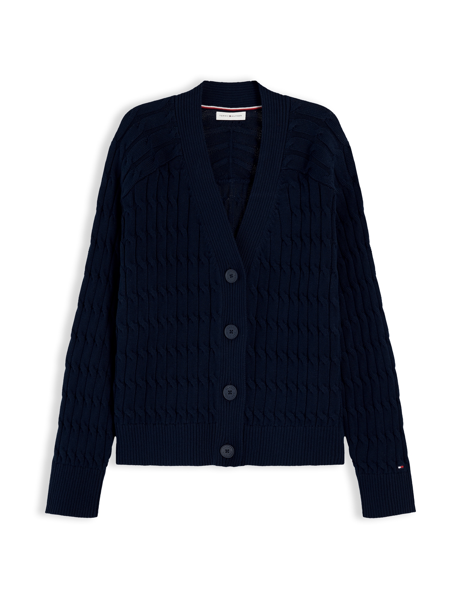 TOMMY HILFIGER Neuletakki 'Cable Oversized' laivastonsininen