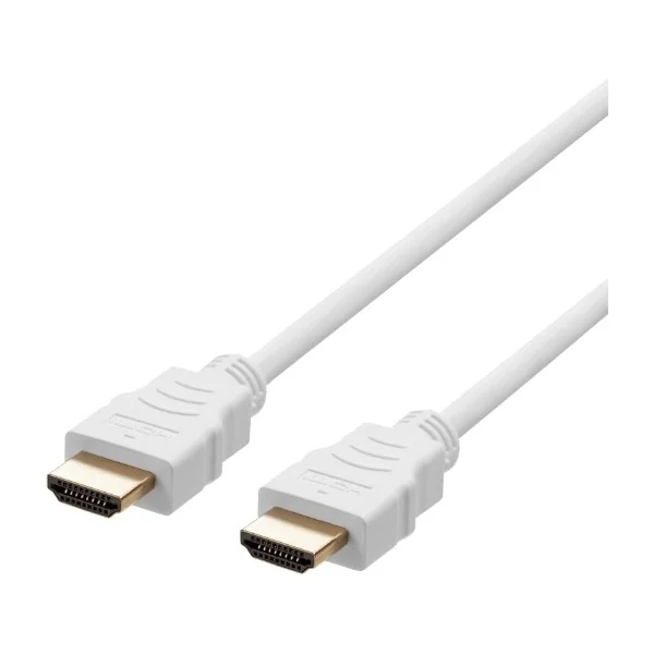 Deltaco Ultra High Speed HDMI 2.1 -kaapeli, jossa Ethernet, 8K, 2 m, valkoinen