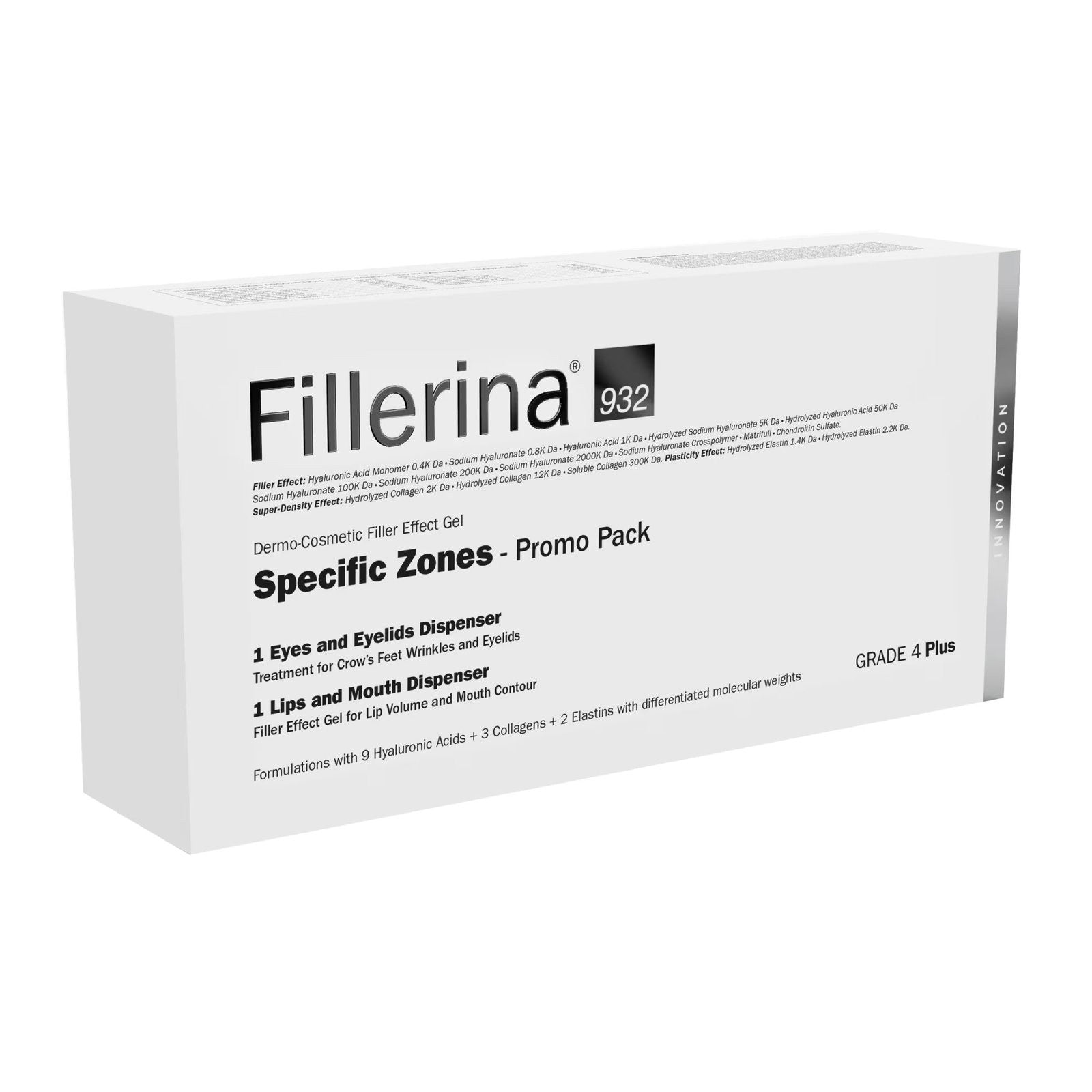 Sarja Labo: Fillerina 932 Special Areas Grade 4 Plus Paikallinen hoitovoide volyymia lisäävä hyaluronihappo huulille 7 ml + Fillerina 932 Special Area