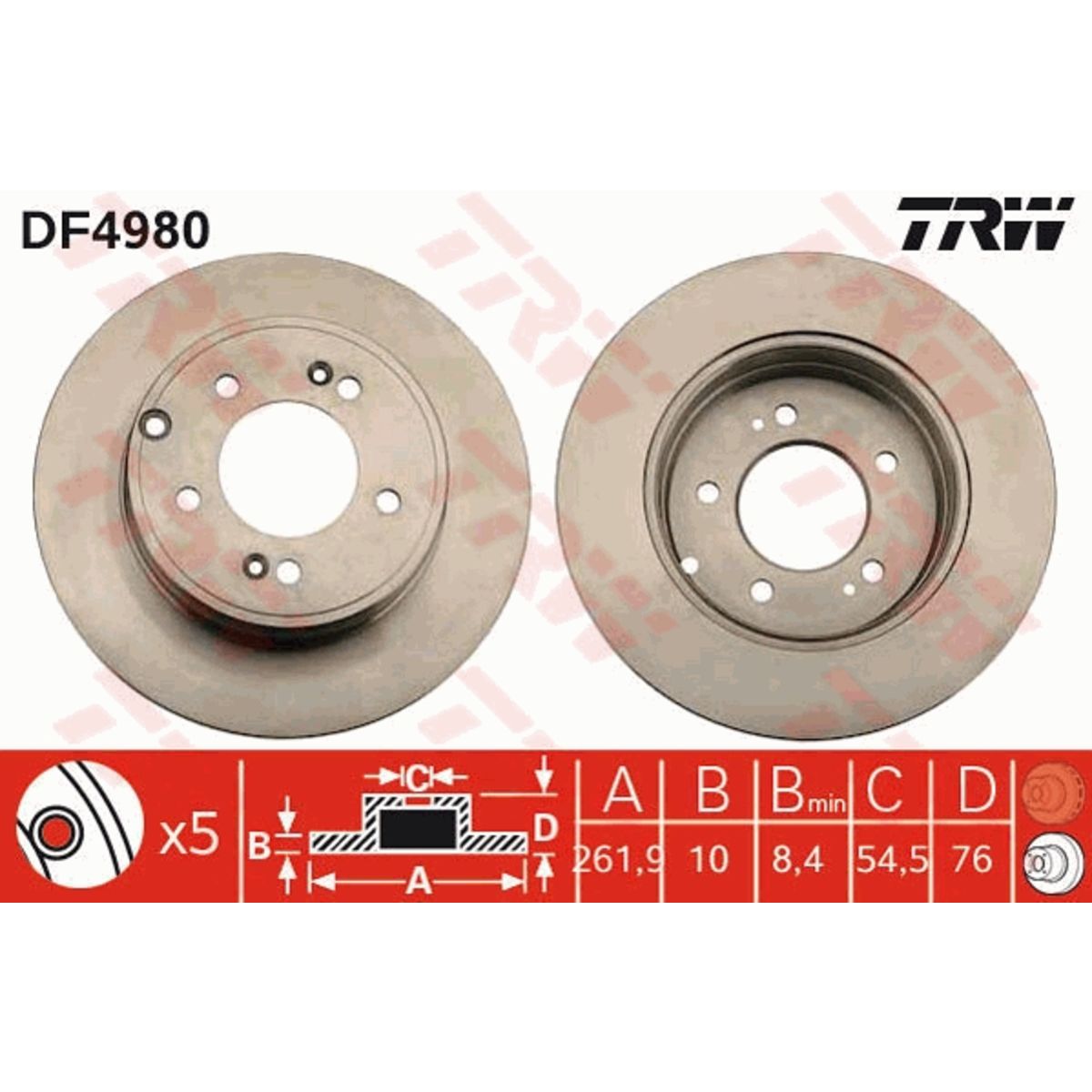 Jarrulevy TRW DF4980