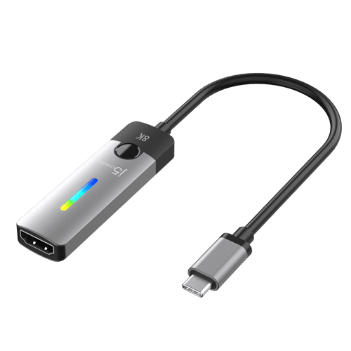 J5 Create Jca157-n Usb-c To Hdmi 2.1 8k Adapter 0.1m Usb-c Hdmi Harmaa, Musta