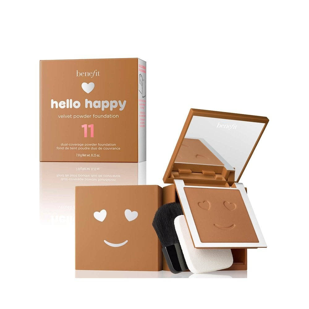 Benefit Hei Happy Velvet Matte Finish Compact Foundation 11 Dark Neutral 7 g
