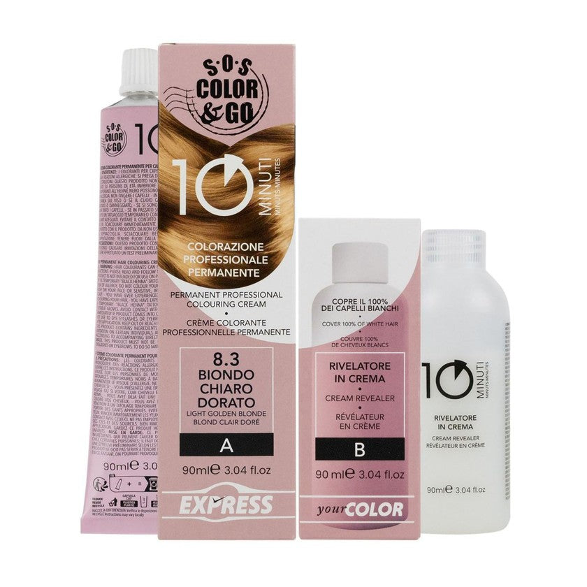 SOS color & go 10 minuuttia 8,3 värjäys 10 min duo setti 90 + 90 ml kit