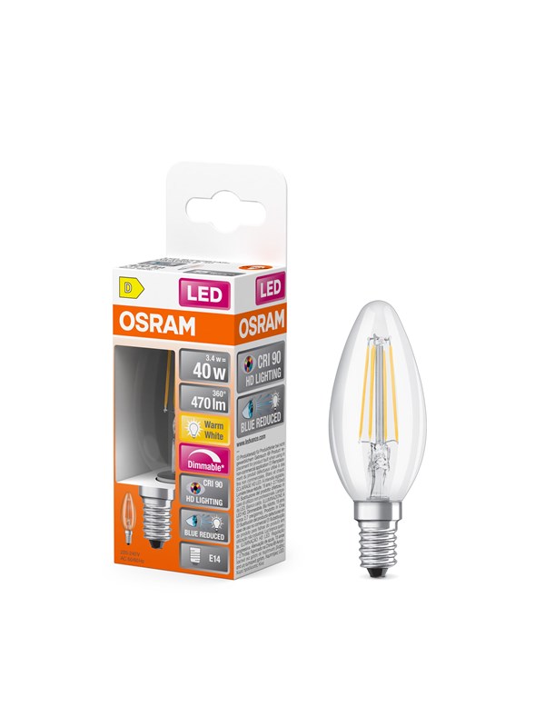 OSRAM Himmennettävä E14 LED-lamppu 3,4W 2700K 90-99ra 4058075602731 Vastaa: N/A