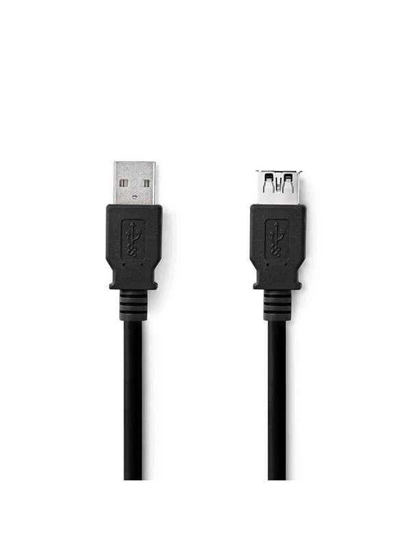 Nedis USB kaapeli | USB 3.2 Gen 1 | USB-A Uros | USB-A Naaras | 18 W | 5 Gbps | Niklattu | 3.00 m | Pyöreä | PVC | Musta | Label
