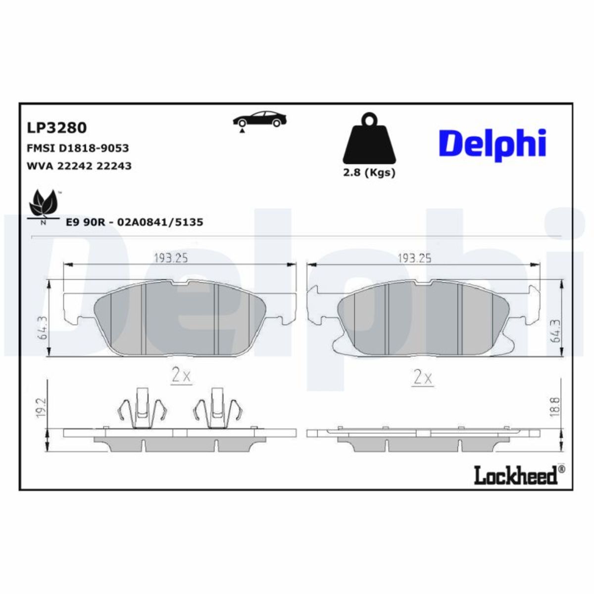 Jarrupalat, levyjarru DELPHI LP3280