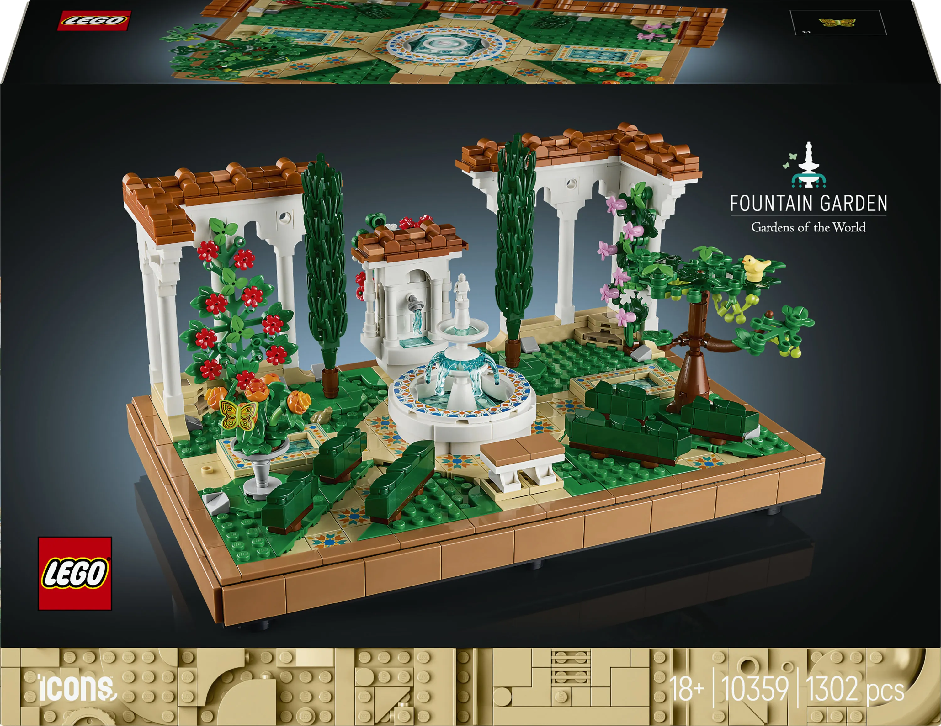 LEGO Icons 10359 Puutarha ja suihkulähde