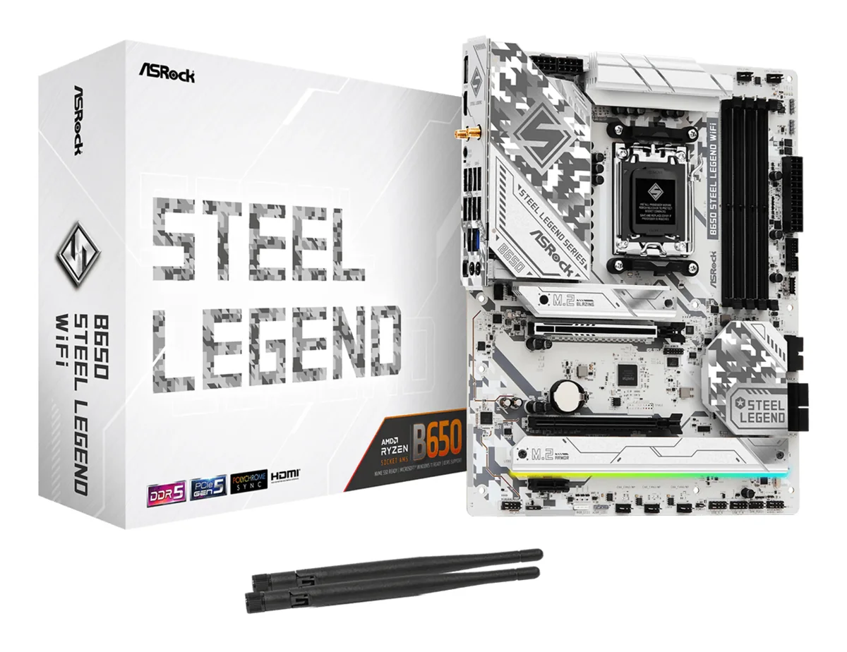 ASRock B650 STEEL LEGEND WIFI Emolevy - AMD B650 - AMD AM5 - DDR5 RAM - ATX