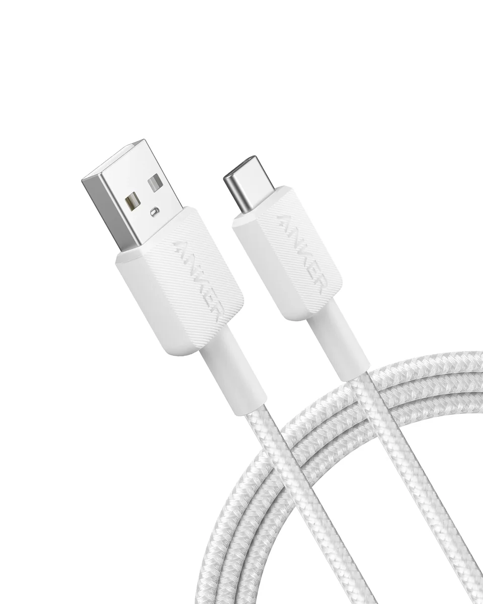Anker 322 USB-A to USB-C Cable (1.8m Braided) - White