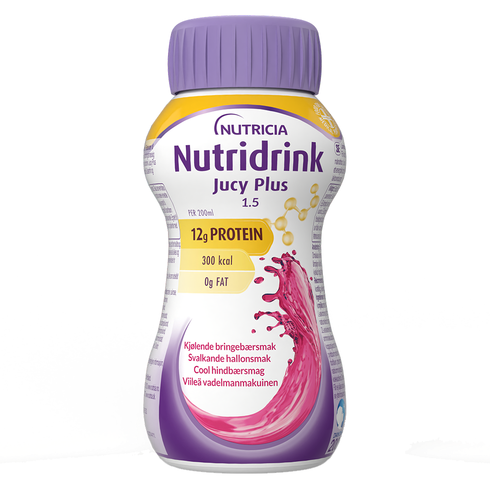 Nutridrink Jucy Plus viileä vadelma 4x200 ml