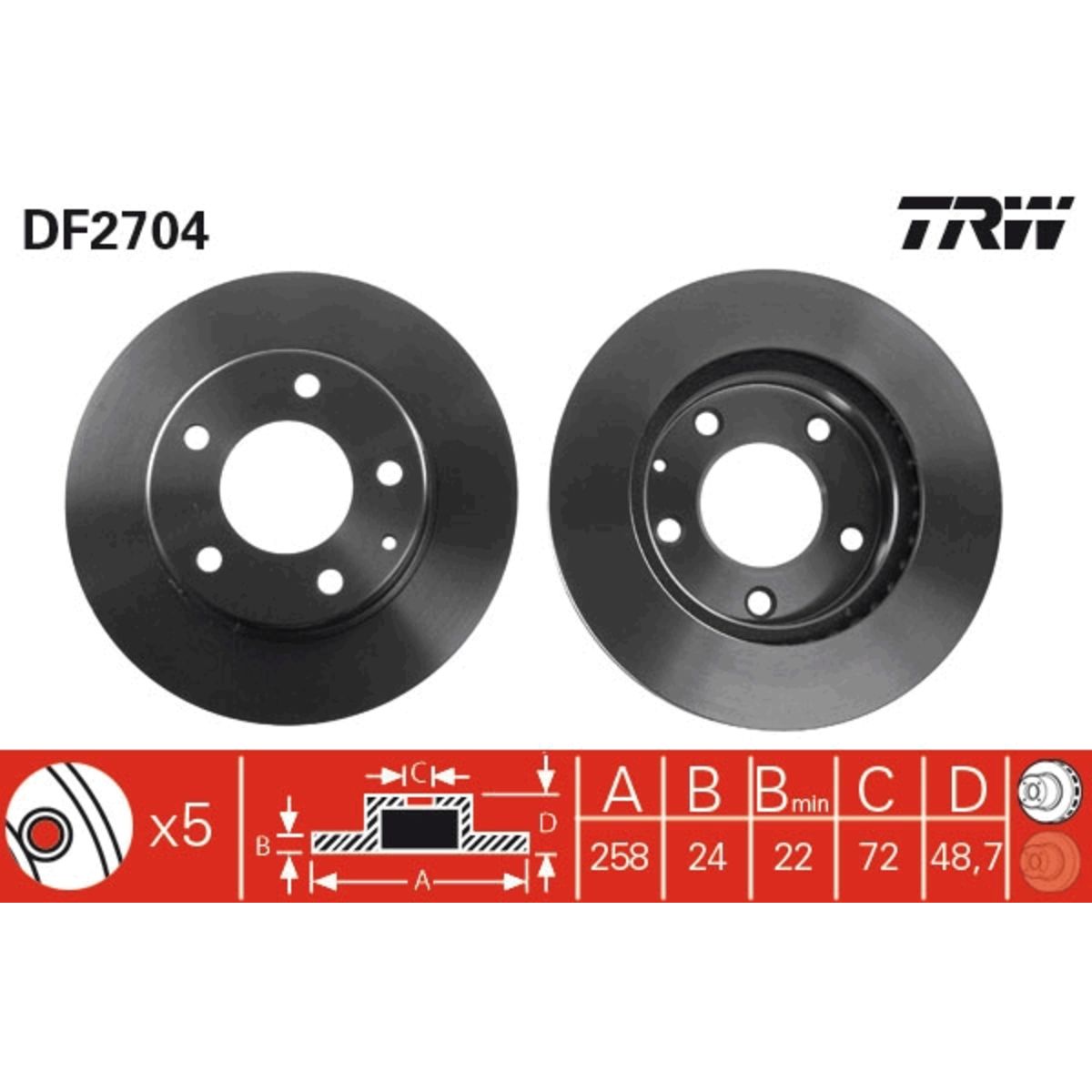 Jarrulevy TRW DF2704