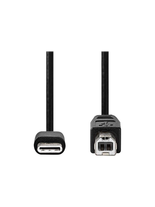 Nedis USB kaapeli | USB 2.0 | USB-CTM Uros | USB-B Uros | 480 Mbps | Niklattu | 2.00 m | Pyöreä | PVC | Musta | Laatikko