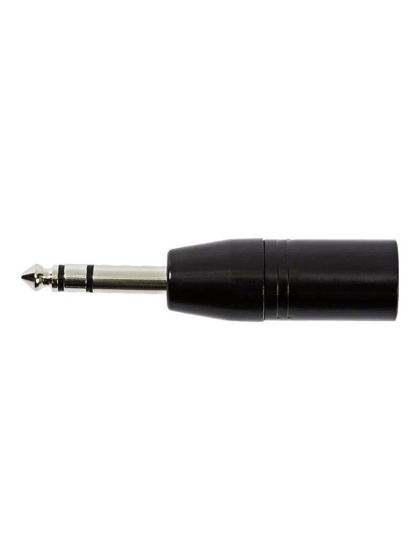 XLR adapteri | XLR 3-Pin uros | 6.35 mm uros | Niklattu | Suora | Metalli | Musta | 1 kpl | Muovipussi
