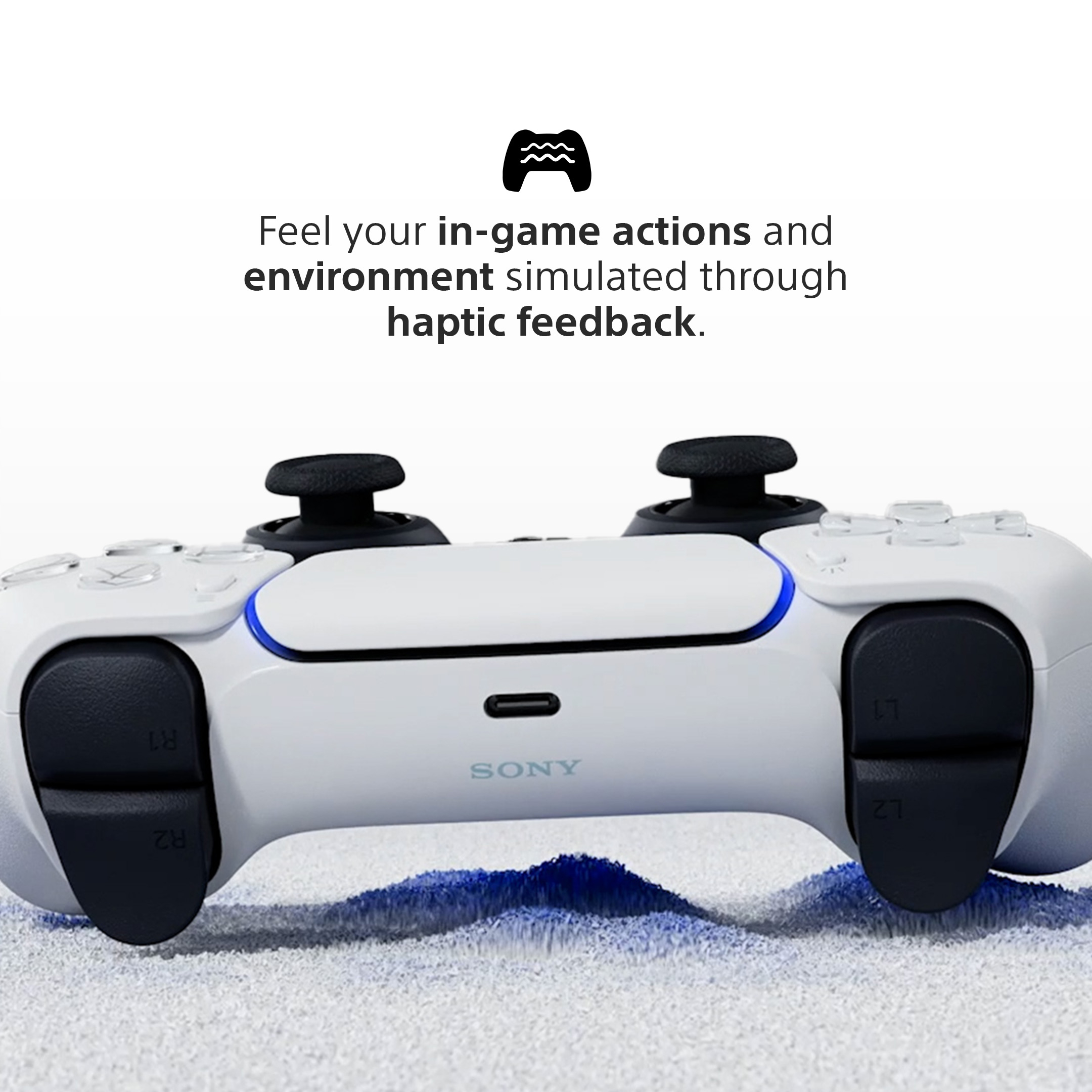Sony Interactive Entertainment Langaton DualSense-ohjain White V2, Pad-ohjain, PlayStation 5, Takanuppi, Tyhjennä muisti -painike, Valikkopainike, Asetukset-painike, Käynnistyspainike,..., Analoginen/Digitaalinen, RGB, Langallinen & langaton