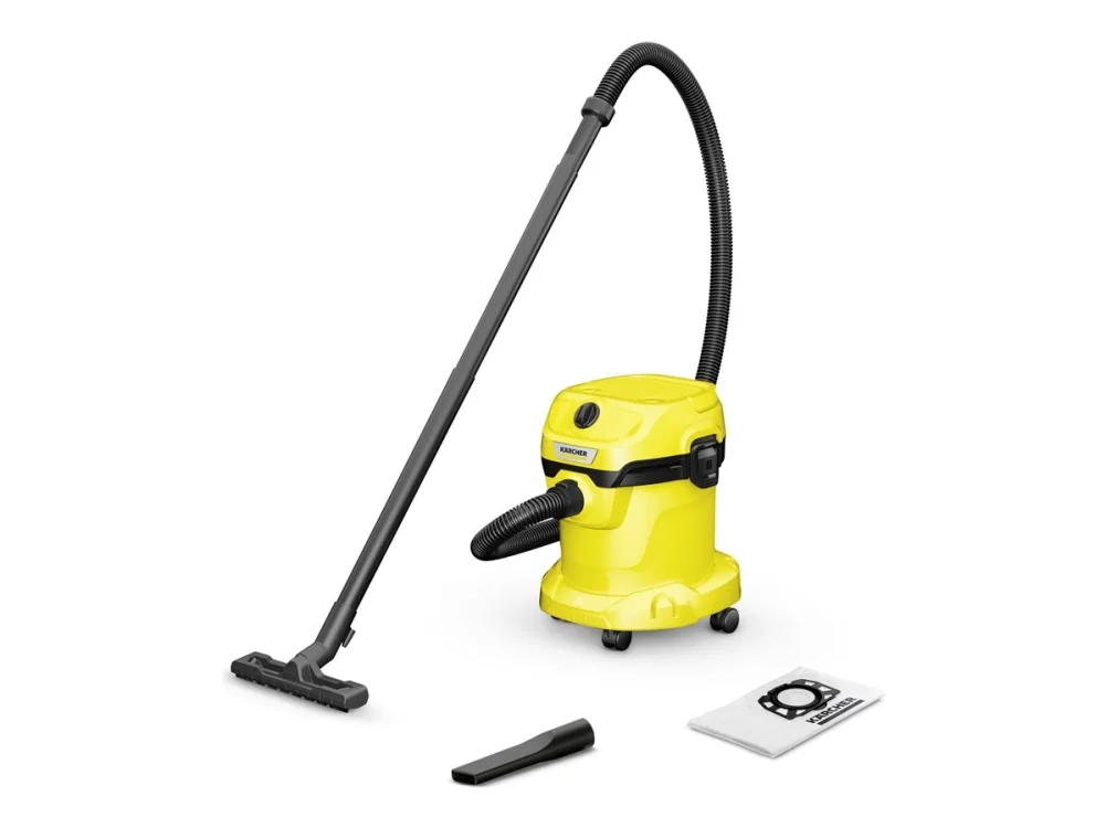 Kärcher WD 2 PLUS, 1000 W, Tynnyri-imuri, Kuiva ja märkä, Pölypussi, 15 L, Vaahto