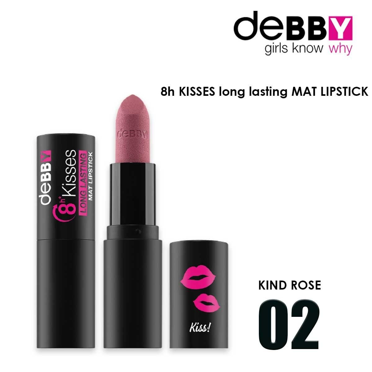 Debby Pitkäkestoinen Matta Huulipuna 8H Kisses 02 Kind Rose