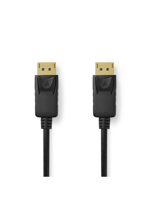Nedis DisplayPort kaapeli | DisplayPort uros | DisplayPort uros | 8K@60Hz | Kullattu | 2.00 m | Pyöreä | PVC | Musta | Label