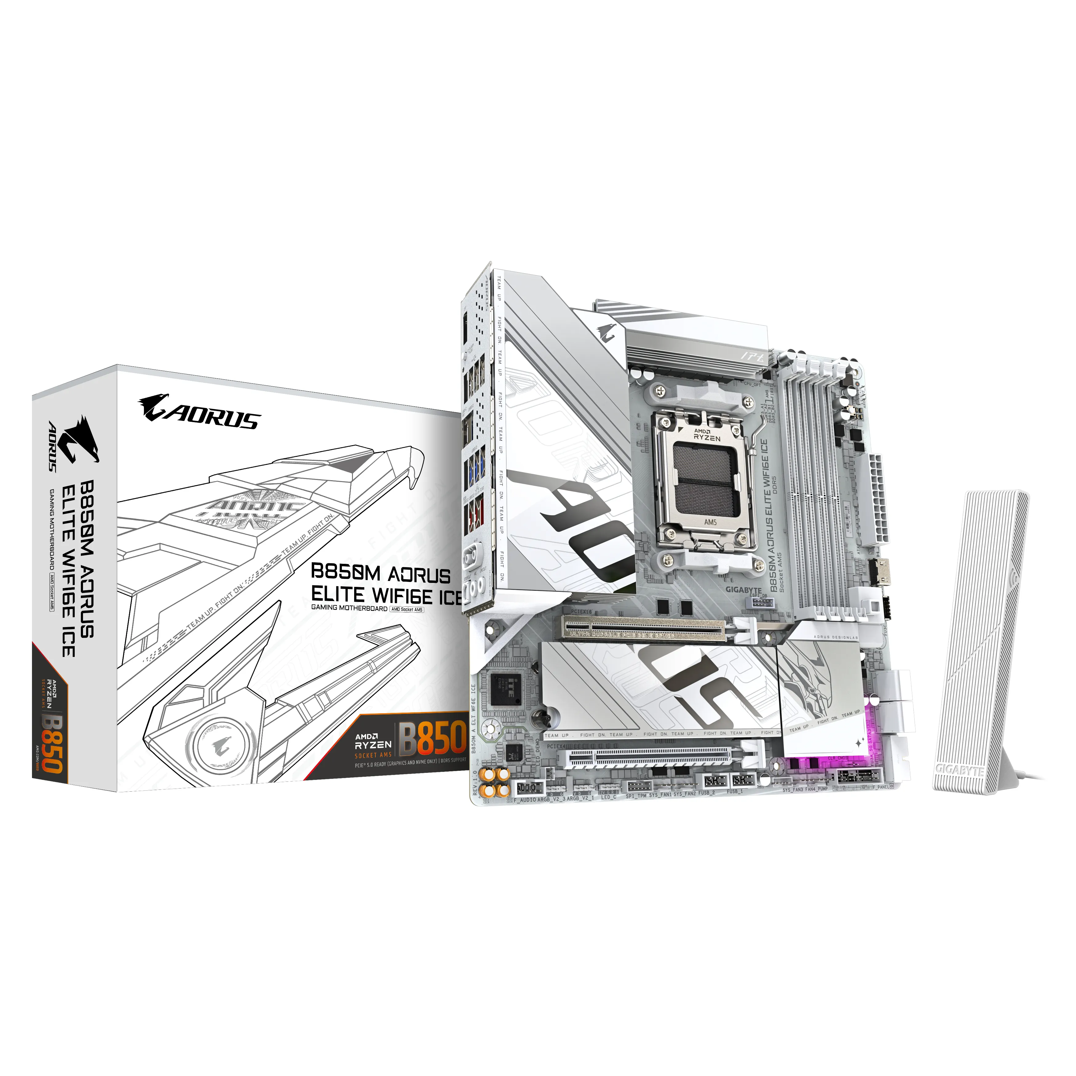 GIGABYTE B850M AORUS ELITE WIFI6E ICE Emolevy - AMD B850 - AMD AM5 - DDR5 RAM - Micro-ATX