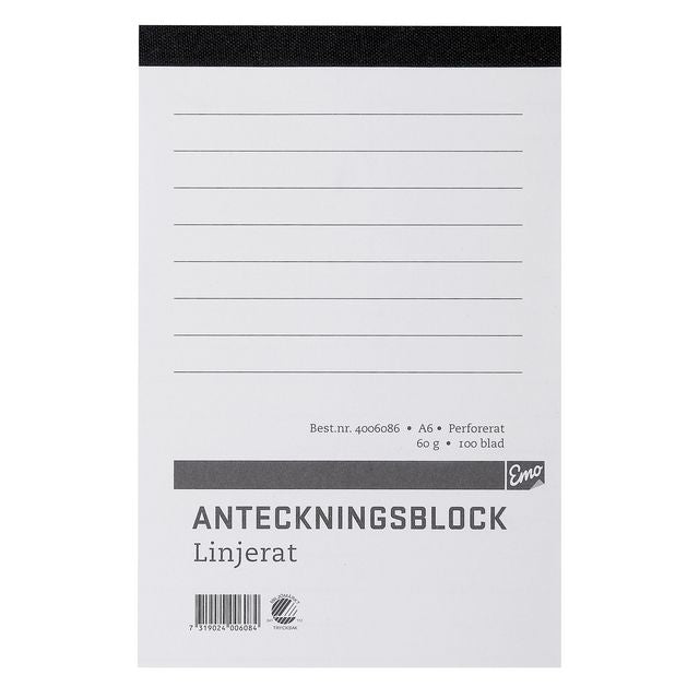Other Muistilehtiö A6, viivoitettu, perforoitu, 5 kpl 7319024006084-5 Vastaa: N/A