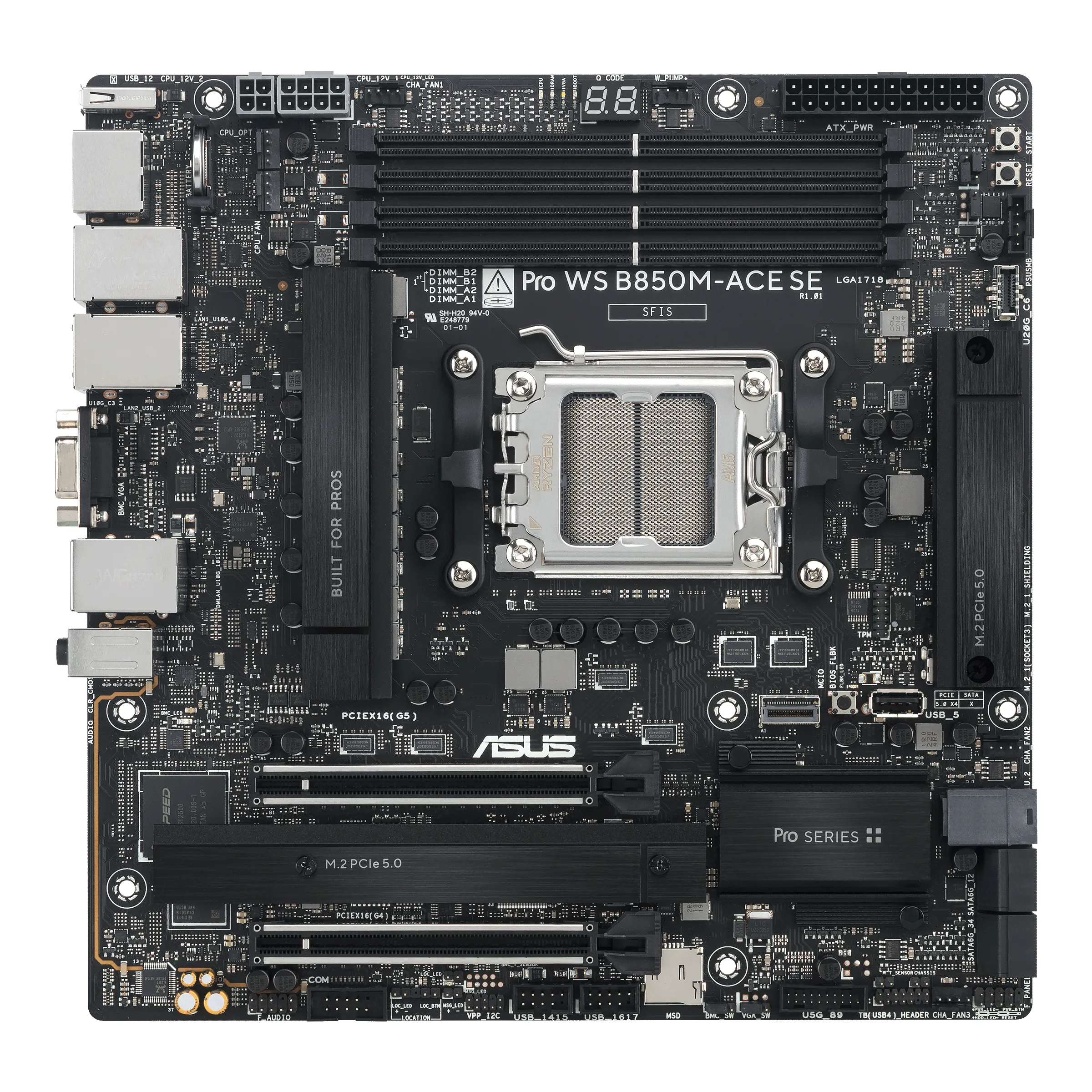 ASUS Pro WS B850M-ACE SE Emolevy - AMD B850 - AMD AM5 - DDR5 RAM - Micro-ATX