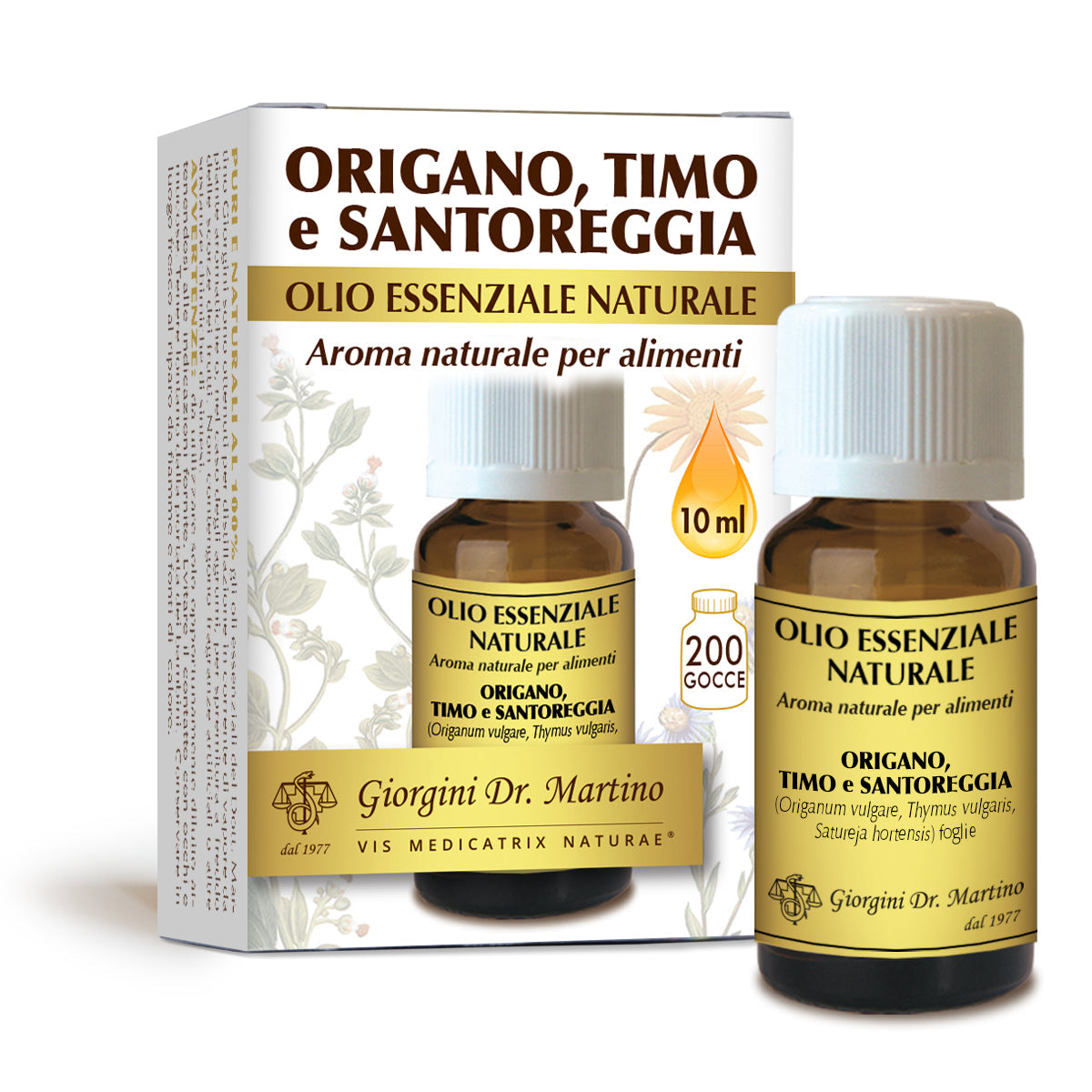 Dr Giorgini oregano-timjami-suolainen luonnollinen eteerinen öljy 10 ml