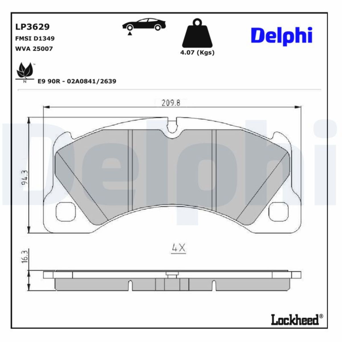 Jarrupalat, levyjarru DELPHI LP3629