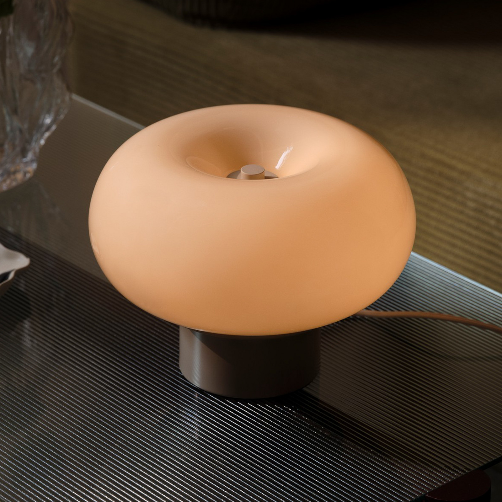 Malti-pöytävalaisin, lasi, beige, halkaisija 27,5 cm, E27 - Nordlux - Olohuone - Yksilamppuinen