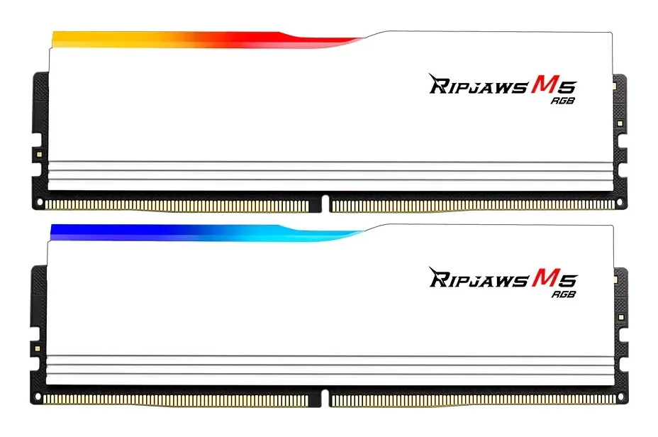 G.Skill Ripjaws M5 RGB DDR5-6000 - 32GB - CL36 - Dual Channel (2 pcs) - Intel XMP - Valkoinen RGB