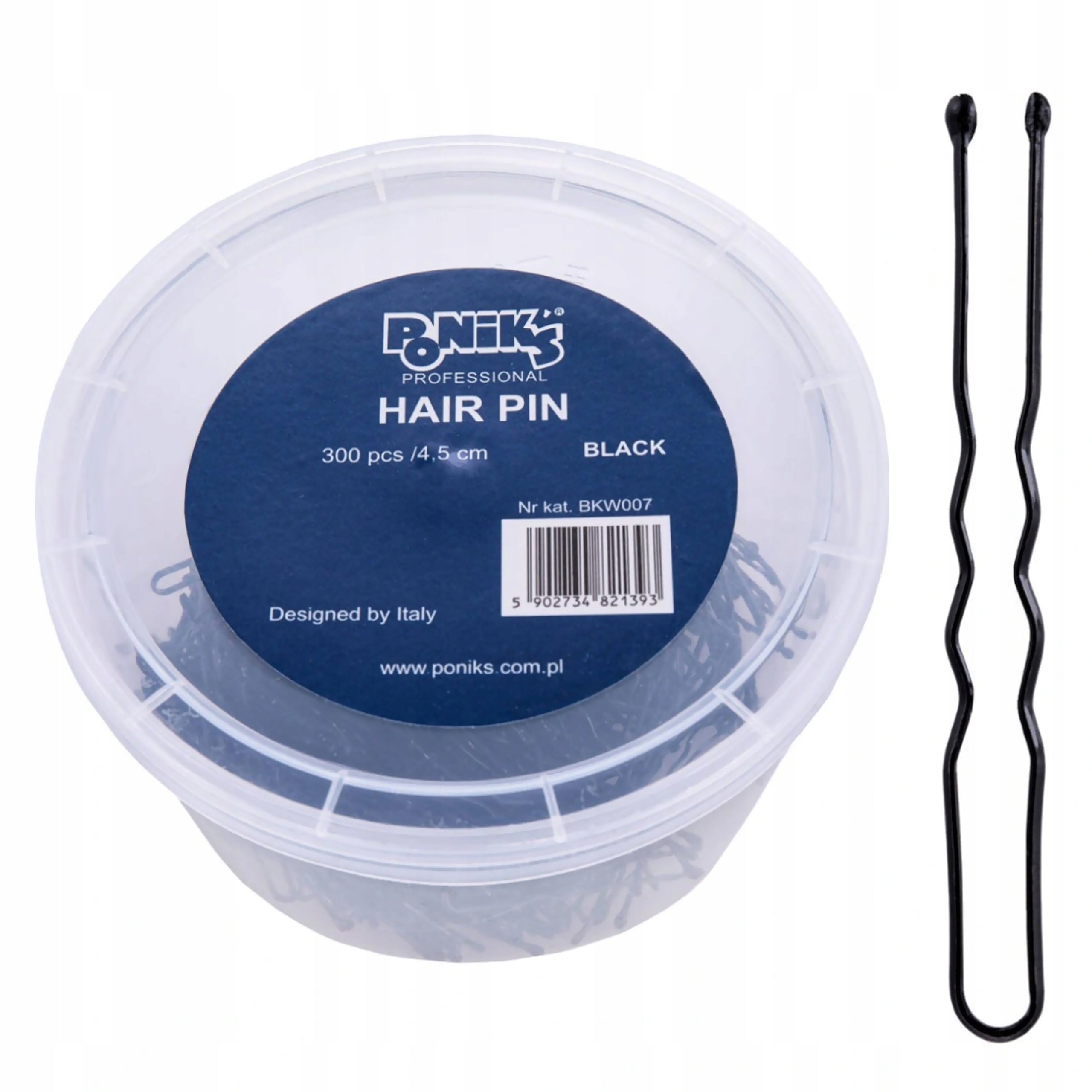 Poniks Hairdressing hiusklipsit, musta, 4,5cm, 300 kpl