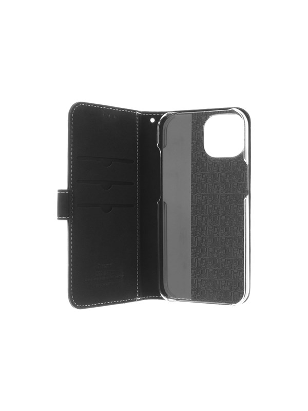 Insmat Exclusive Flip Case -lompakkokotelo, iPhone 15, musta