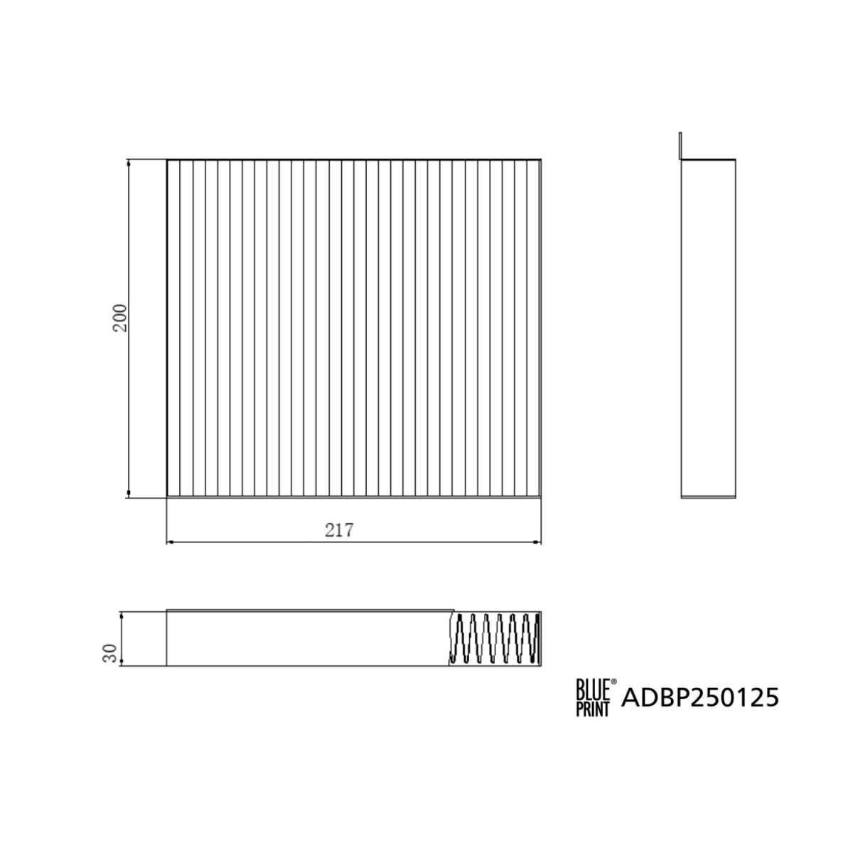 Suodatin, sisäilma BLUE PRINT ADBP250125