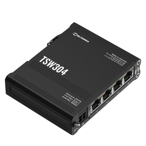 Teltonika Networks TSW304 - Hallitsematon teollisuuskytkin, musta