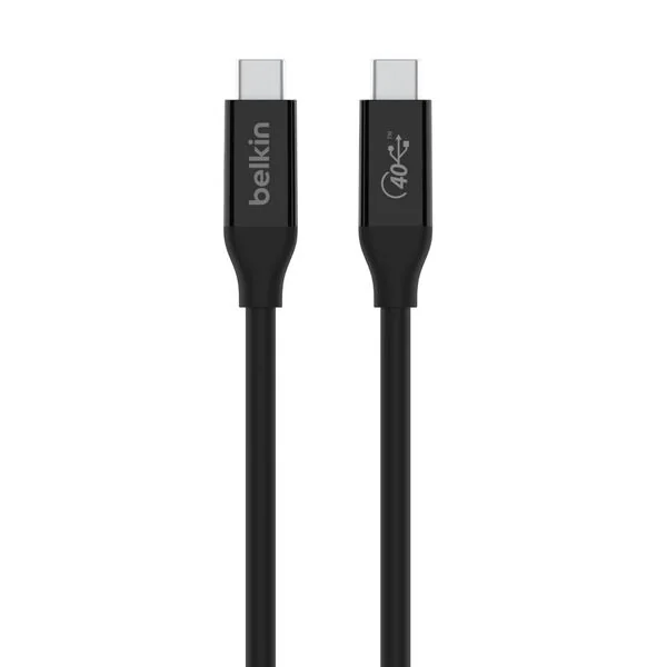 Belkin USB4 USB-C -kaapeli, 100 W, 0,8 m, musta