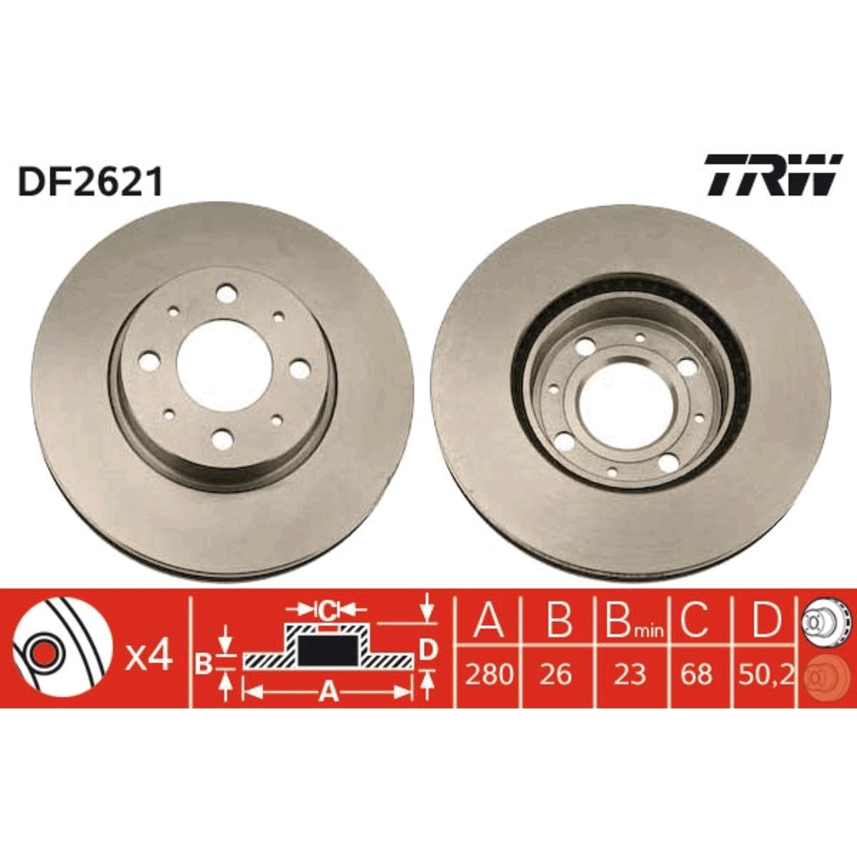 Jarrulevy TRW DF2621