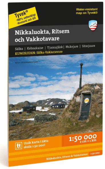Calazo Nikkaluokta, Ritsem, Vakkotavare Tyvek retkeilykartta