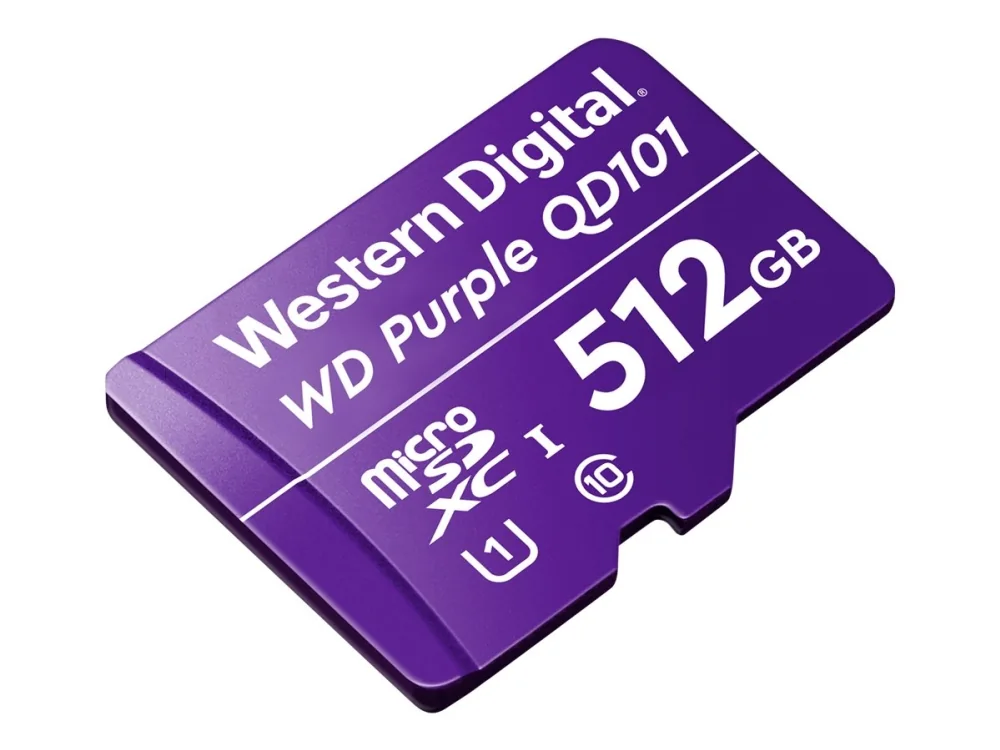 Western Digital WD Purple SC QD101, 512 GB, MicroSDXC, Luokka 10, Class 1 (U1), Purppura