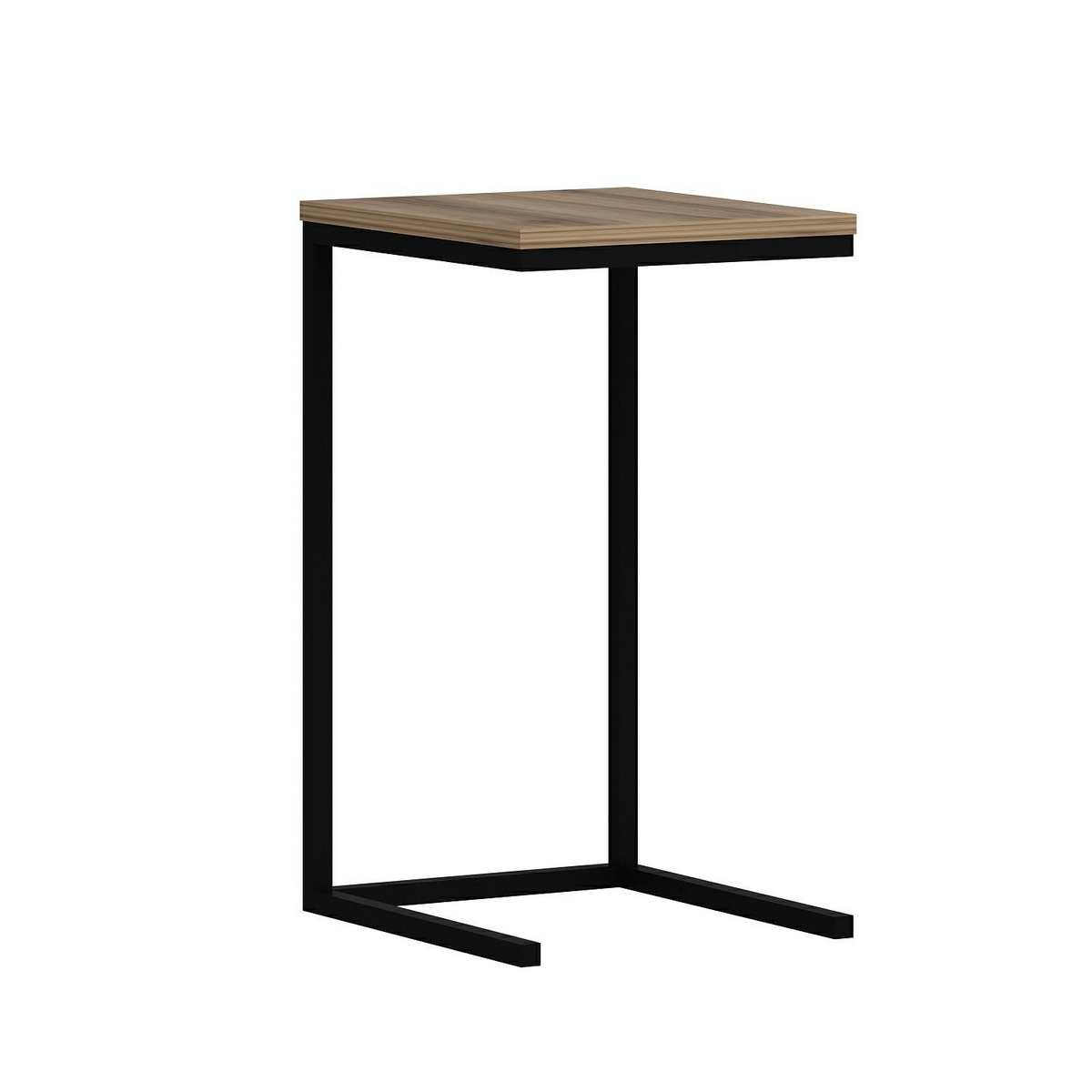 Norda Design moderni pähkinänvärinen sivupöytä metallikehyksellä, 35x65x40 cm | 100 % melamiinipinnoitettu, 18 mm paksu | teollinen muotoilu