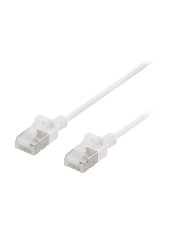 DELTACO U/FTP Cat6a laitekaapeli, ohut, läpimitta 3,8mm, 2m, valkoinen